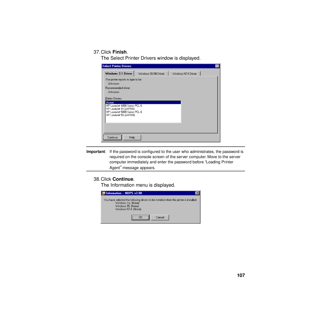 Philips KX-PNBC8 manual Click Continue, 107 