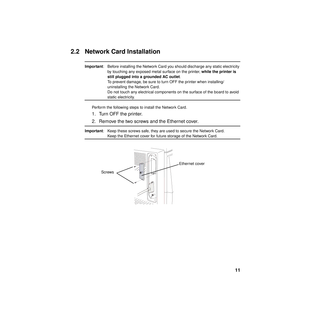 Philips KX-PNBC8 manual Network Card Installation 