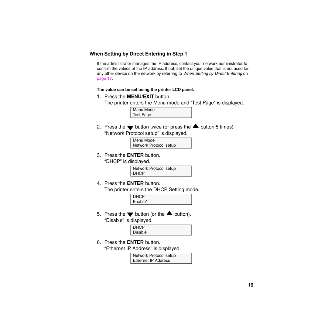 Philips KX-PNBC8 manual When Setting by Direct Entering in Step 