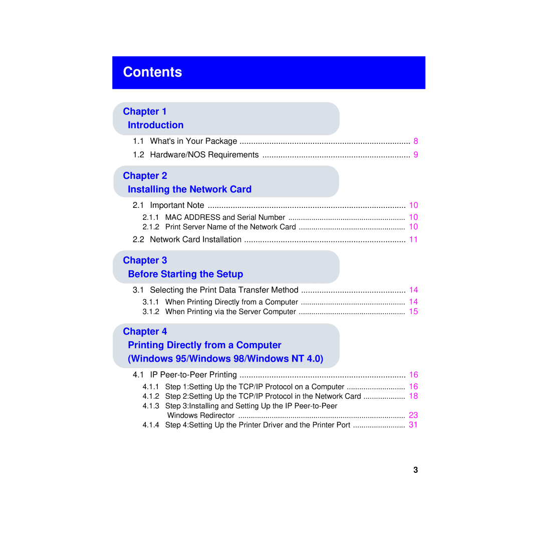 Philips KX-PNBC8 manual Contents 