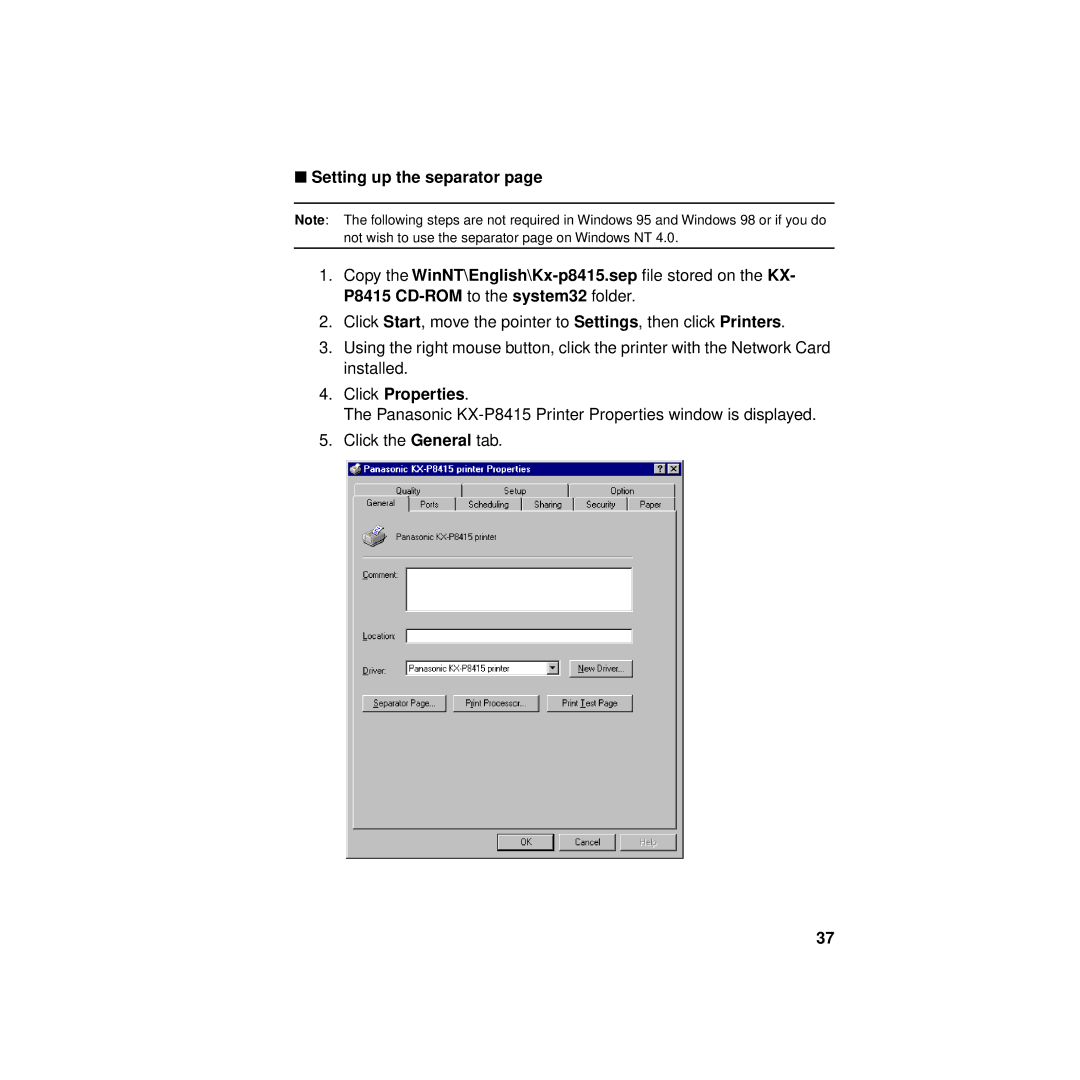 Philips KX-PNBC8 manual Click Properties 