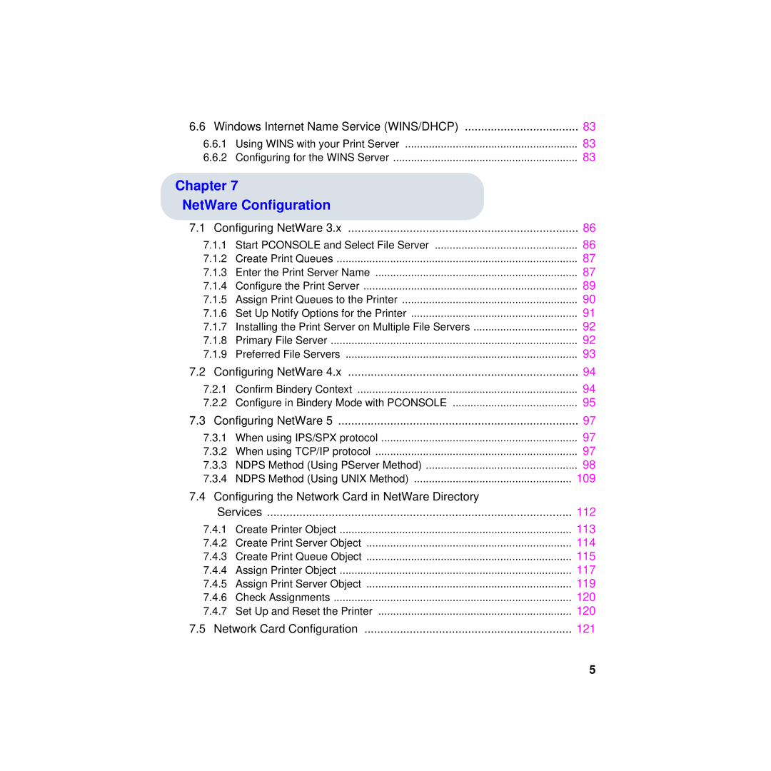 Philips KX-PNBC8 manual Chapter NetWare Configuration 