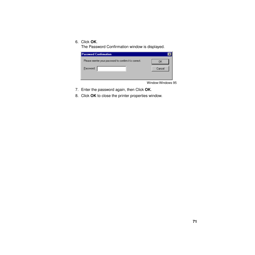 Philips KX-PNBC8 manual Click OK Password Confirmation window is displayed 