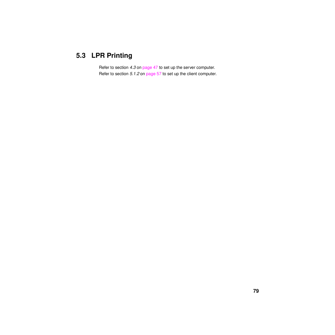 Philips KX-PNBC8 manual LPR Printing 