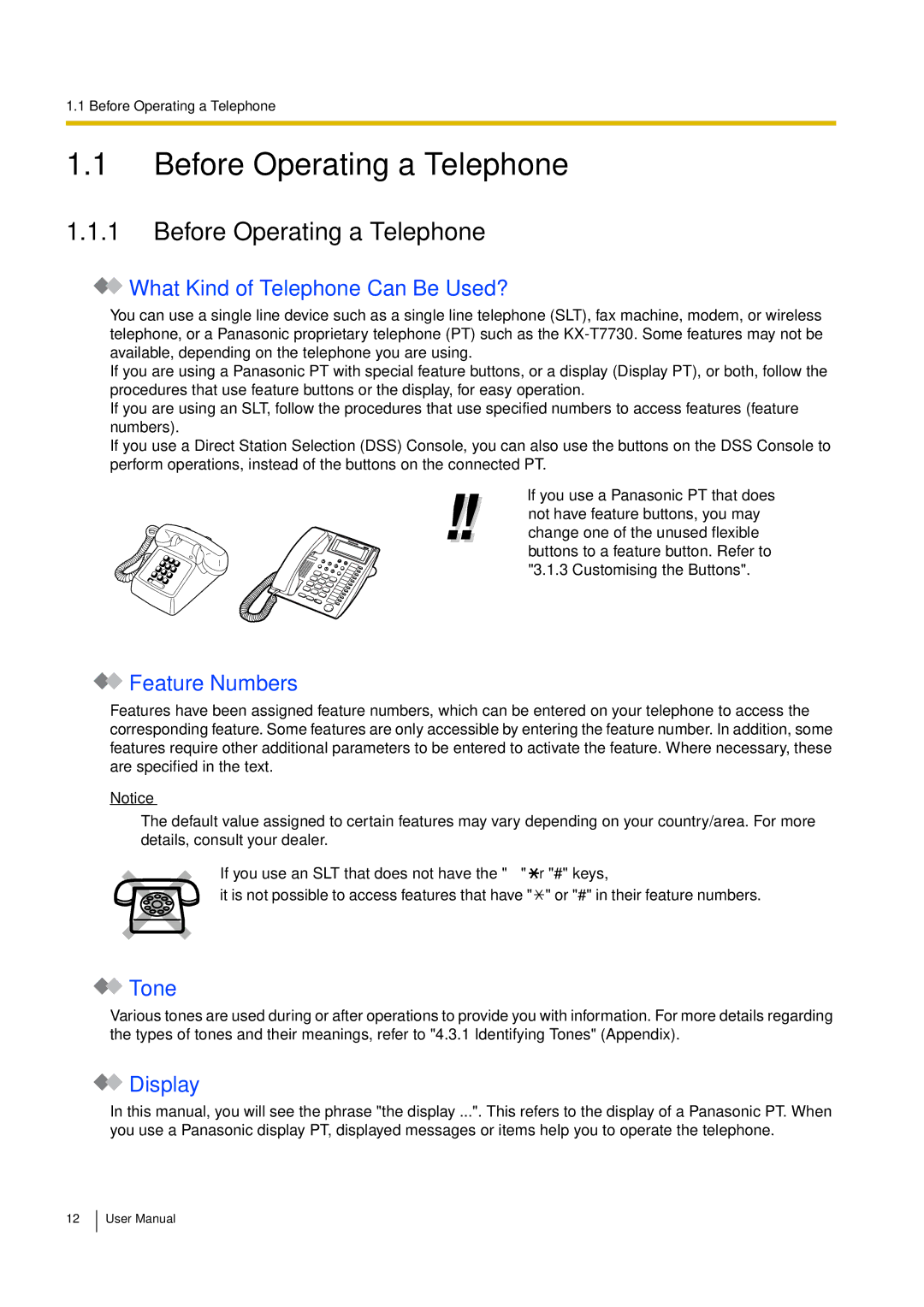 Philips KX-TEA308 user manual Before Operating a Telephone 