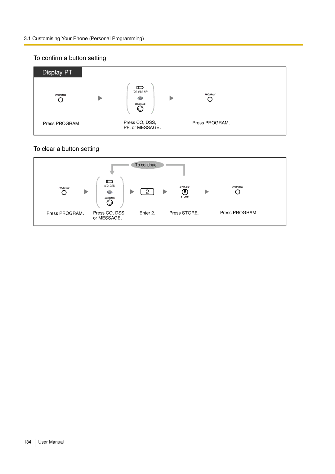 Philips KX-TEA308 user manual To confirm a button setting, To clear a button setting 