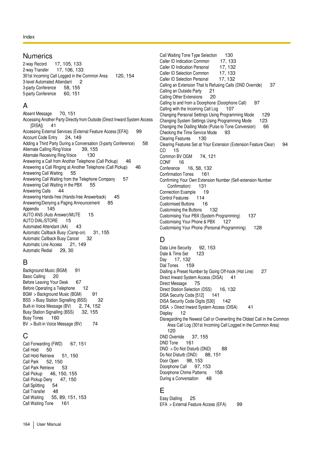 Philips KX-TEA308 user manual Numerics 