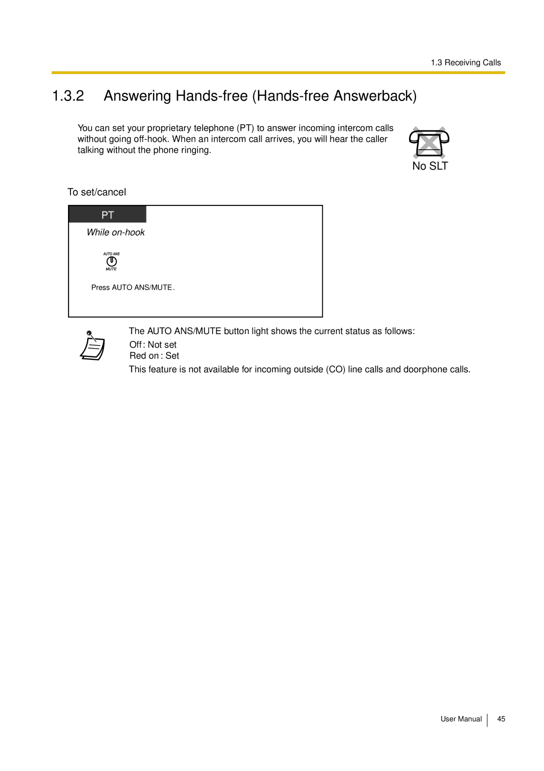 Philips KX-TEA308 user manual Answering Hands-free Hands-free Answerback, Red on Set 