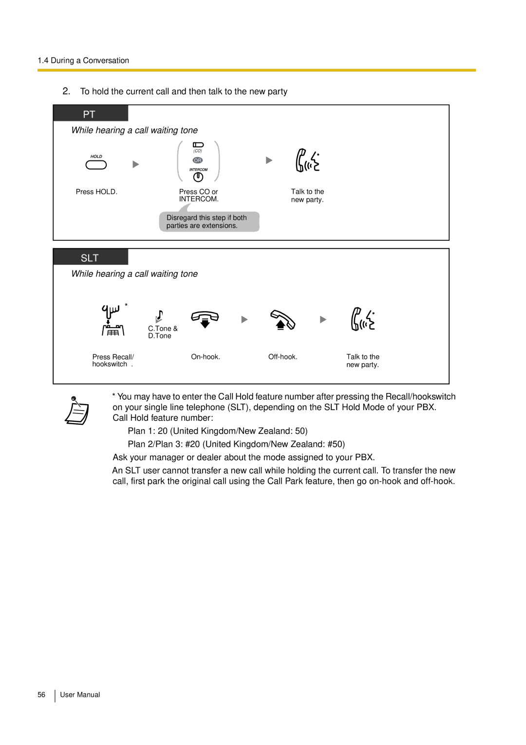 Philips KX-TEA308 user manual To hold the current call and then talk to the new party 