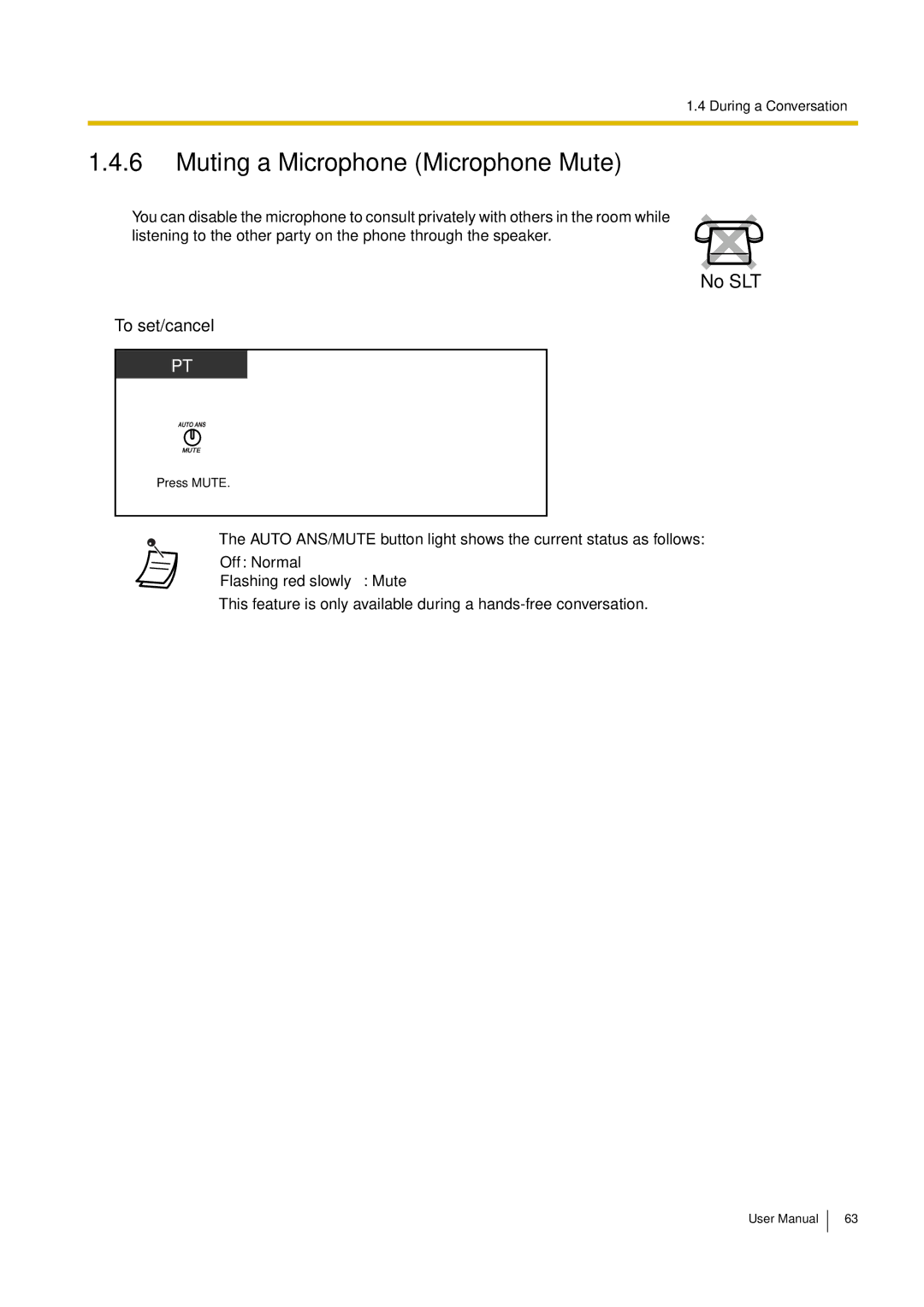 Philips KX-TEA308 user manual Muting a Microphone Microphone Mute, Flashing red slowly Mute 