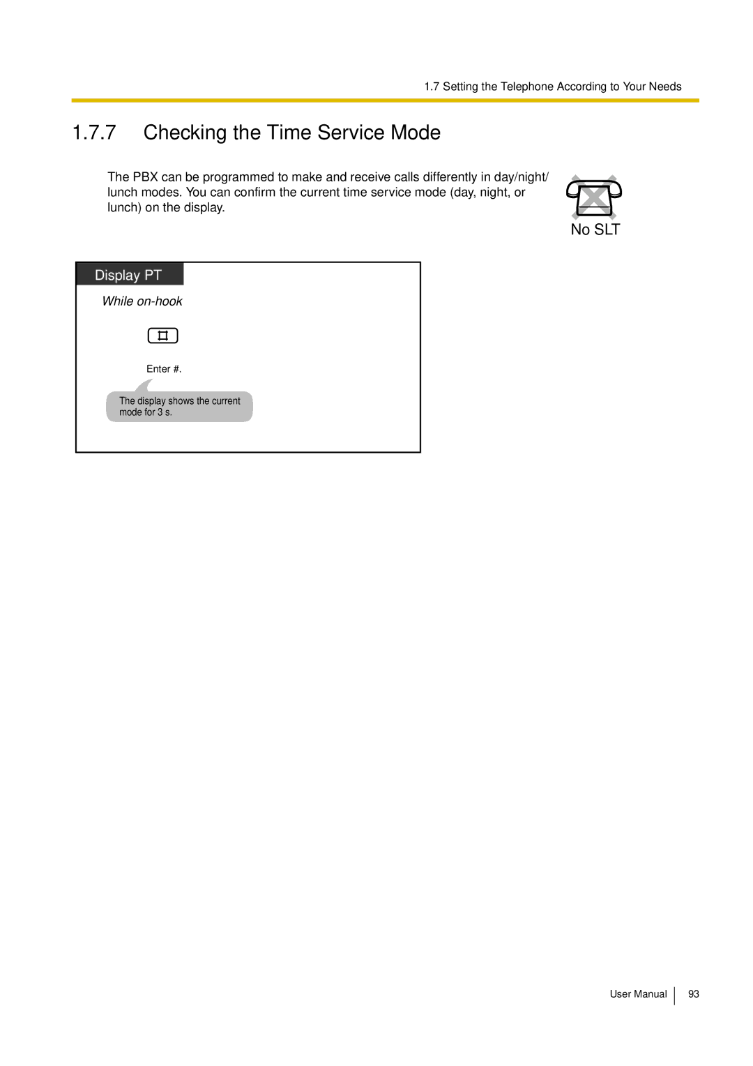 Philips KX-TEA308 user manual Checking the Time Service Mode 