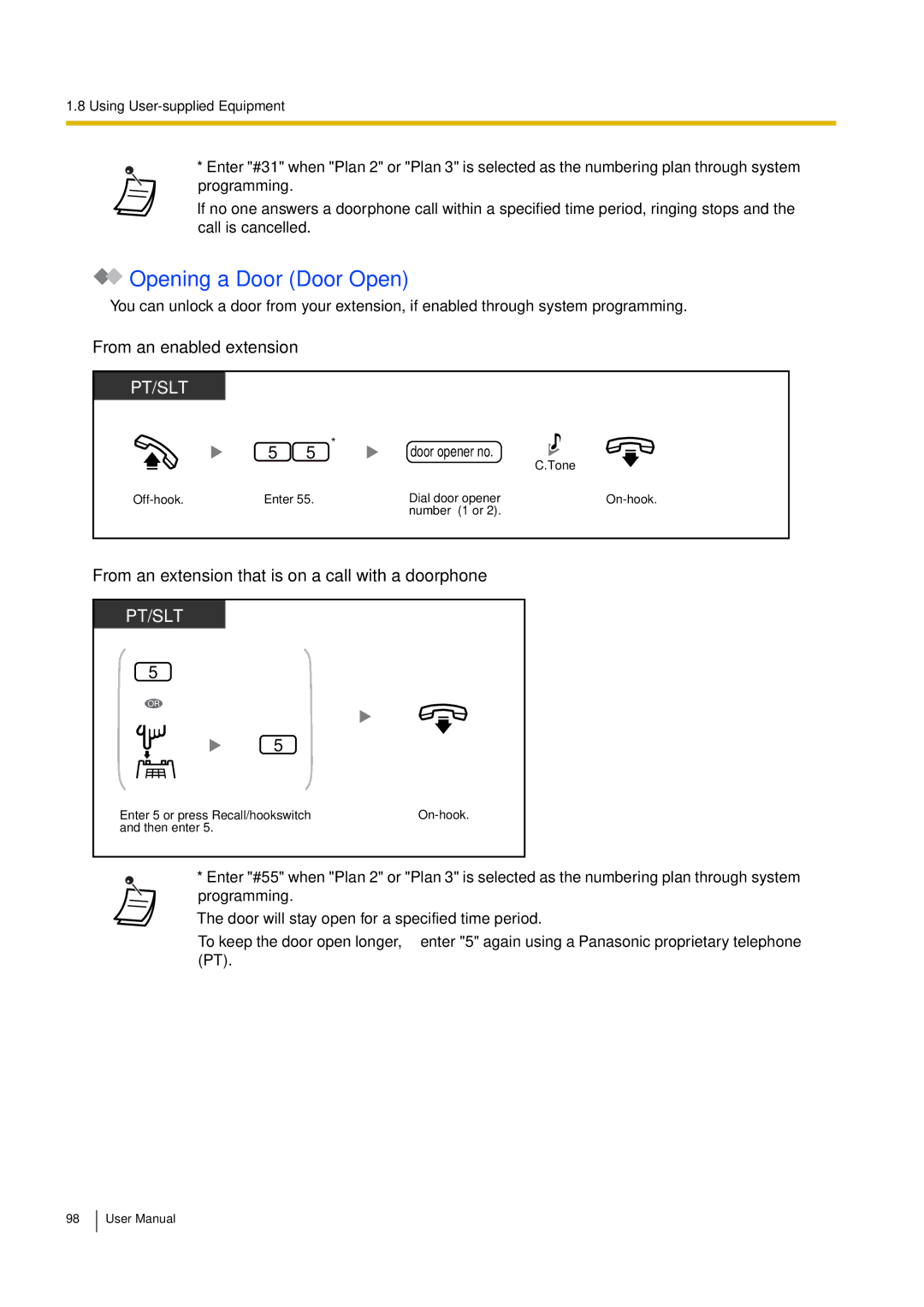 Philips KX-TEA308 user manual Opening a Door Door Open, From an enabled extension, Door opener no 