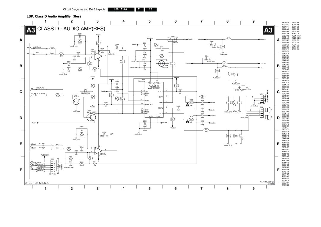 Philips L06.1E AA technical specifications LSP Class D Audio Amplifier Res, Class-D 