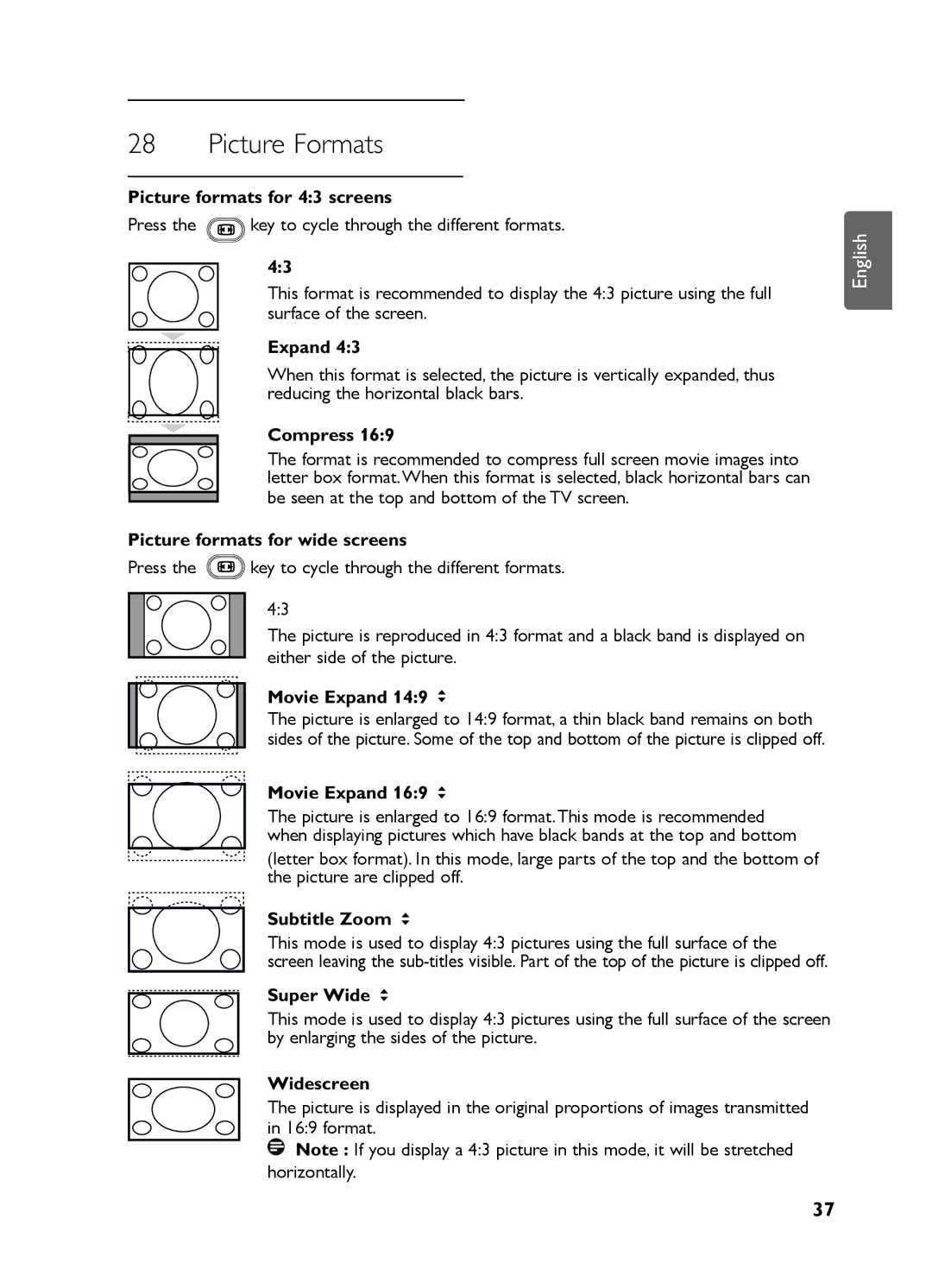 Philips LC07 DVB DFU manual Picture Formats 