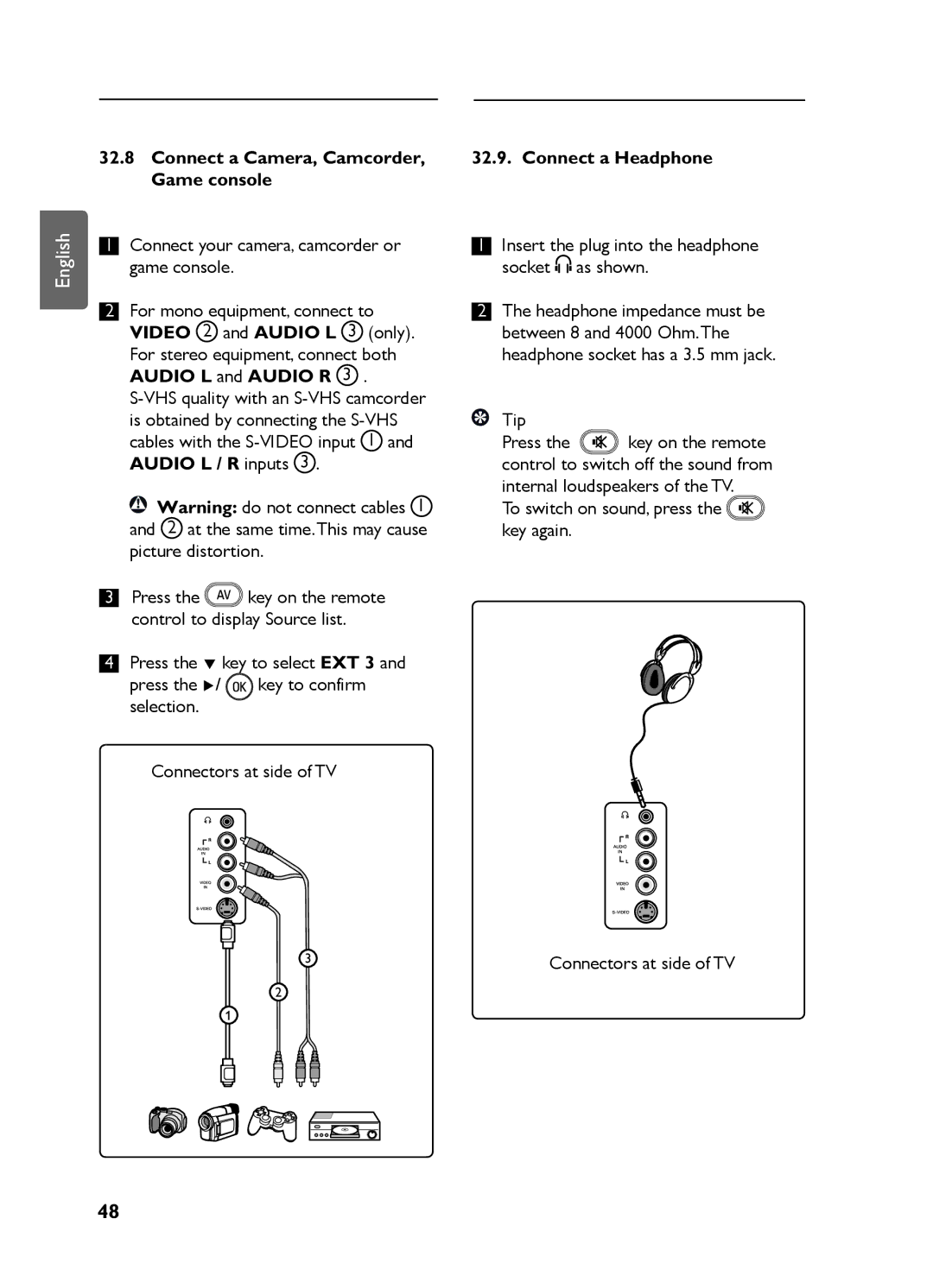 Philips LC07 DVB DFU manual Audio L and Audio R, Audio L / R inputs 