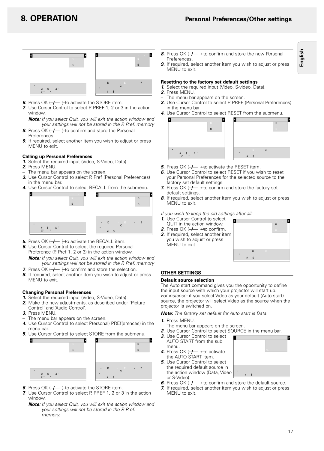 Philips 20 series, LC4043 manual Personal Preferences/Other settings, Other Settings 