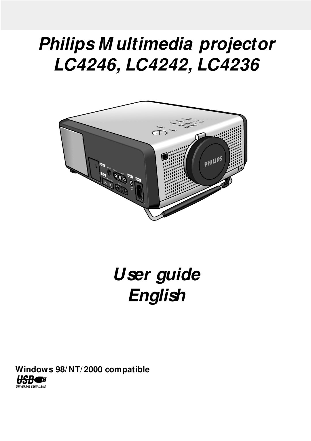 Philips manual Philips Multimedia projector LC4246, LC4242, LC4236, Windows 98/NT/2000 compatible 