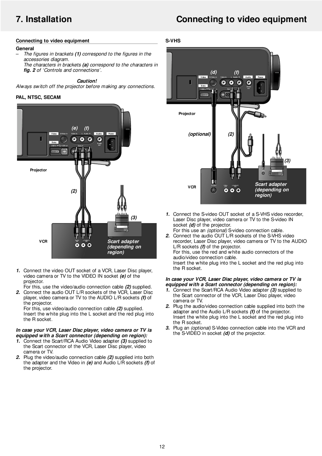 Philips LC4246, LC4242 manual Installation Connecting to video equipment, Connecting to video equipment General 