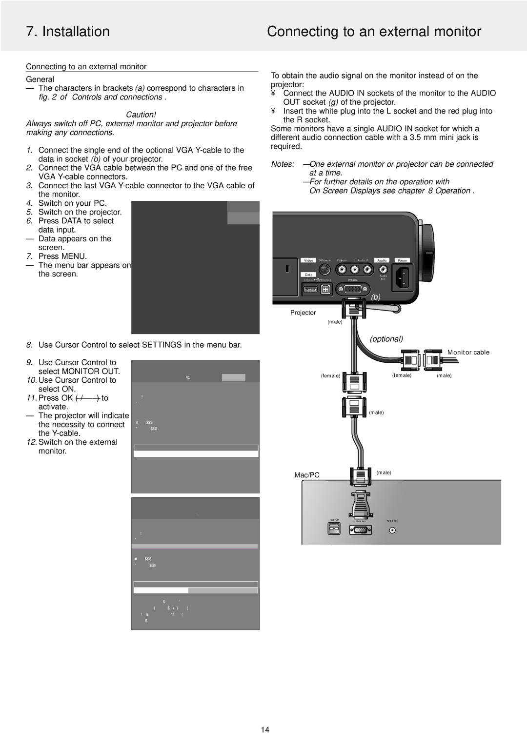 Philips LC4246, LC4242 manual Installation Connecting to an external monitor, Connecting to an external monitor General 