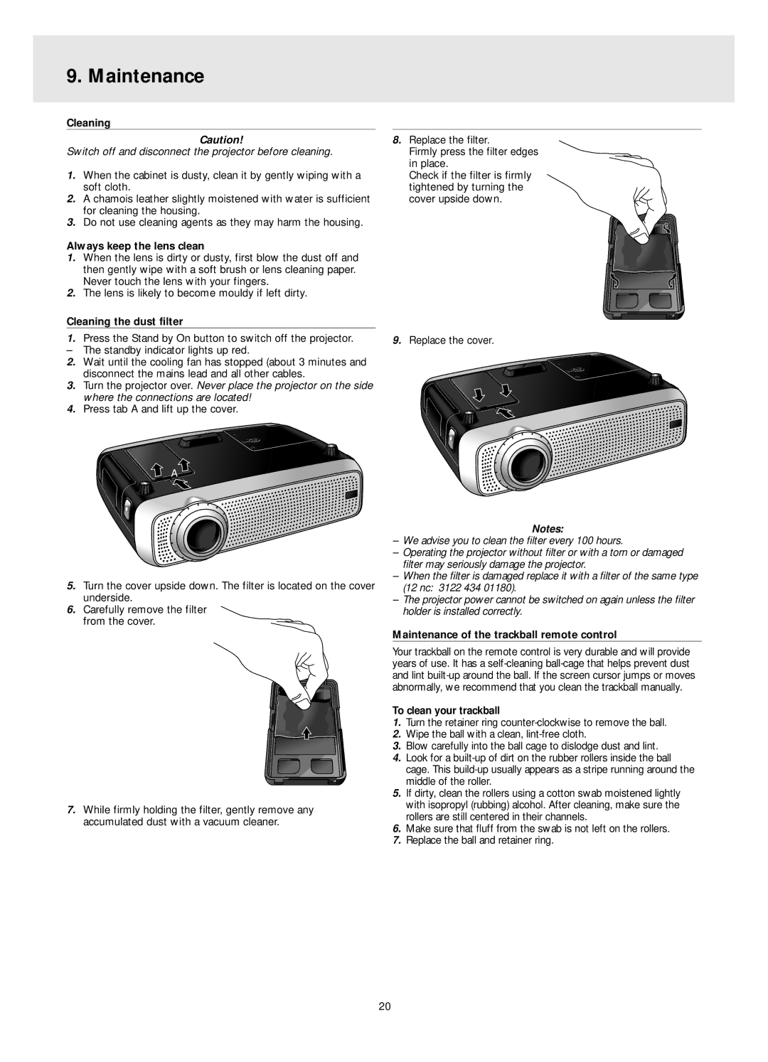 Philips LC4341, LC4331, LC4345 manual Maintenance 