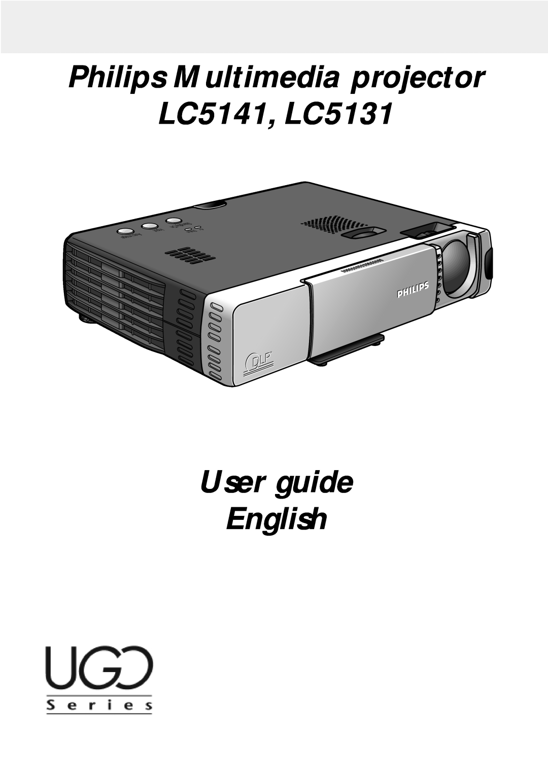 Philips manual Philips Multimedia projector LC5141, LC5131, User guide English, Auto, Input, Standby/On S ta tu s 