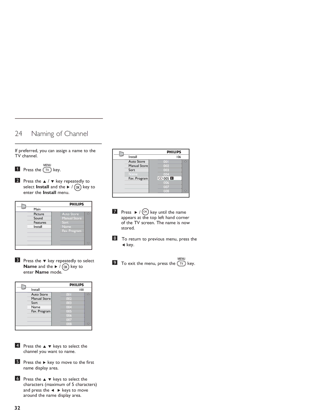 Philips LCD And Plasma Panel TV user manual Naming of Channel 