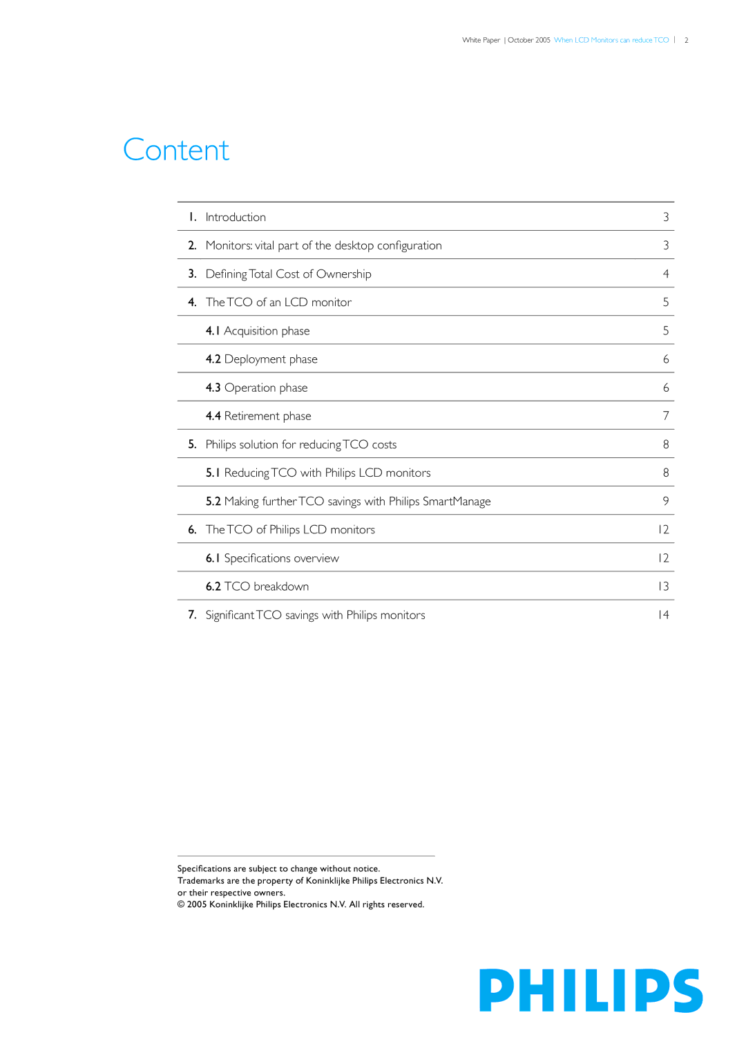 Philips LCD Monitors manual Content 