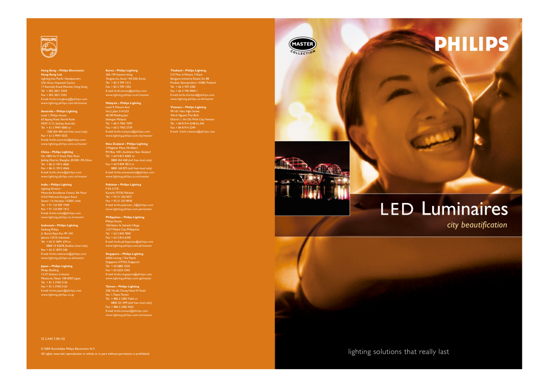 Philips LED Luminaires manual L E D Luminaires, city beautification, lighting solutions that really last, 32 2-A423 