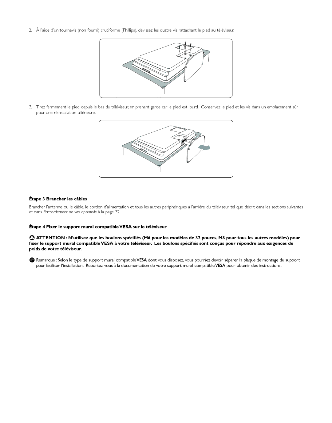 Philips LF402524, LF4025D24 manual Étape 3 Brancher les câbles 