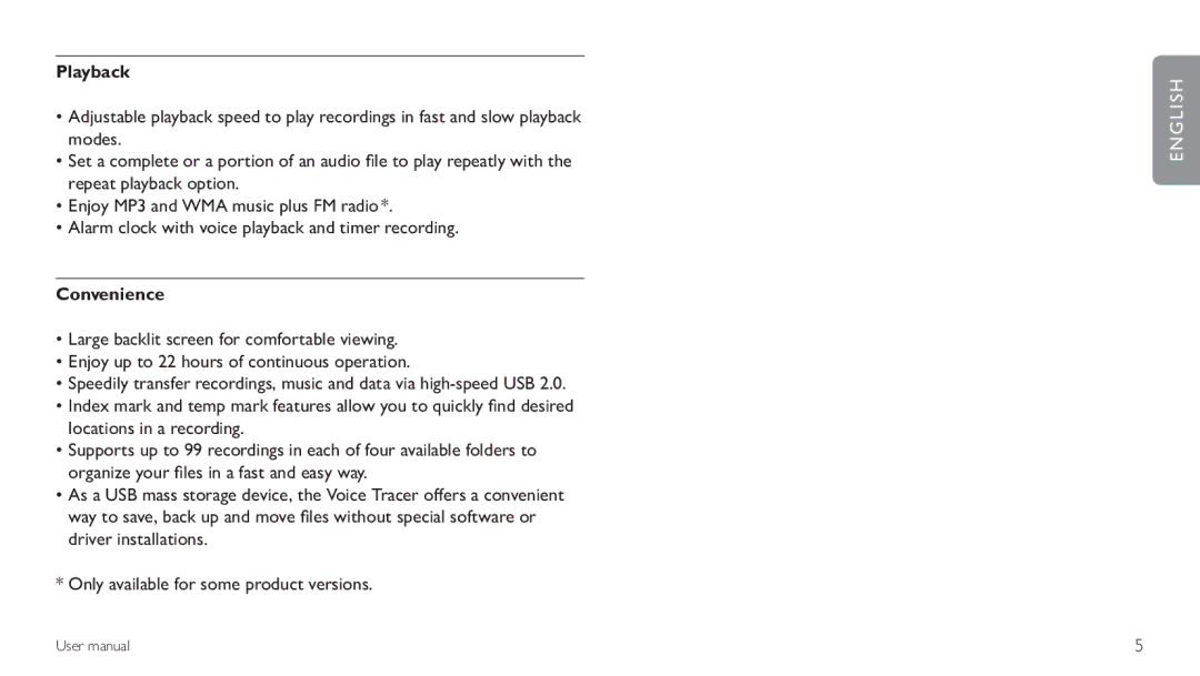 Philips LFH 660, LFH 870 user manual Convenience 