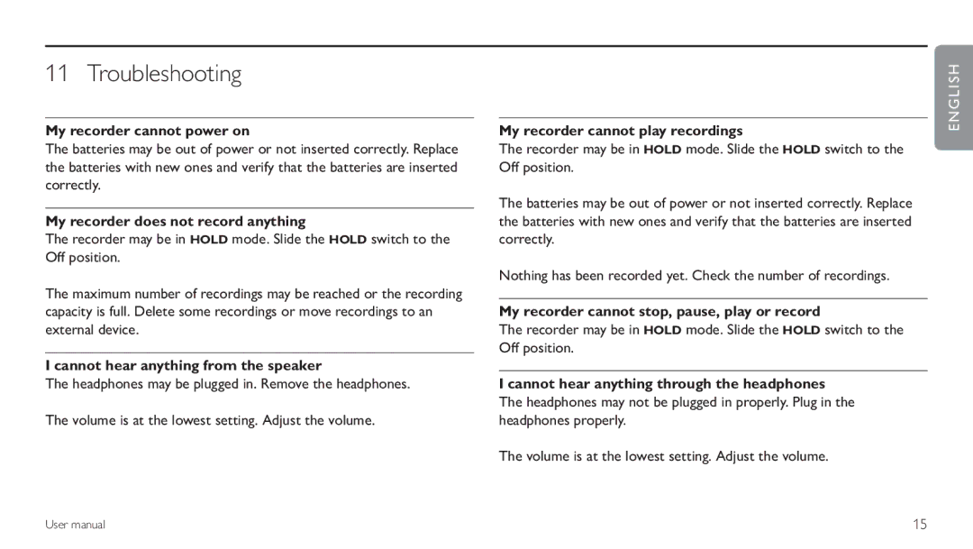 Philips LFH0620/00 user manual Troubleshooting 