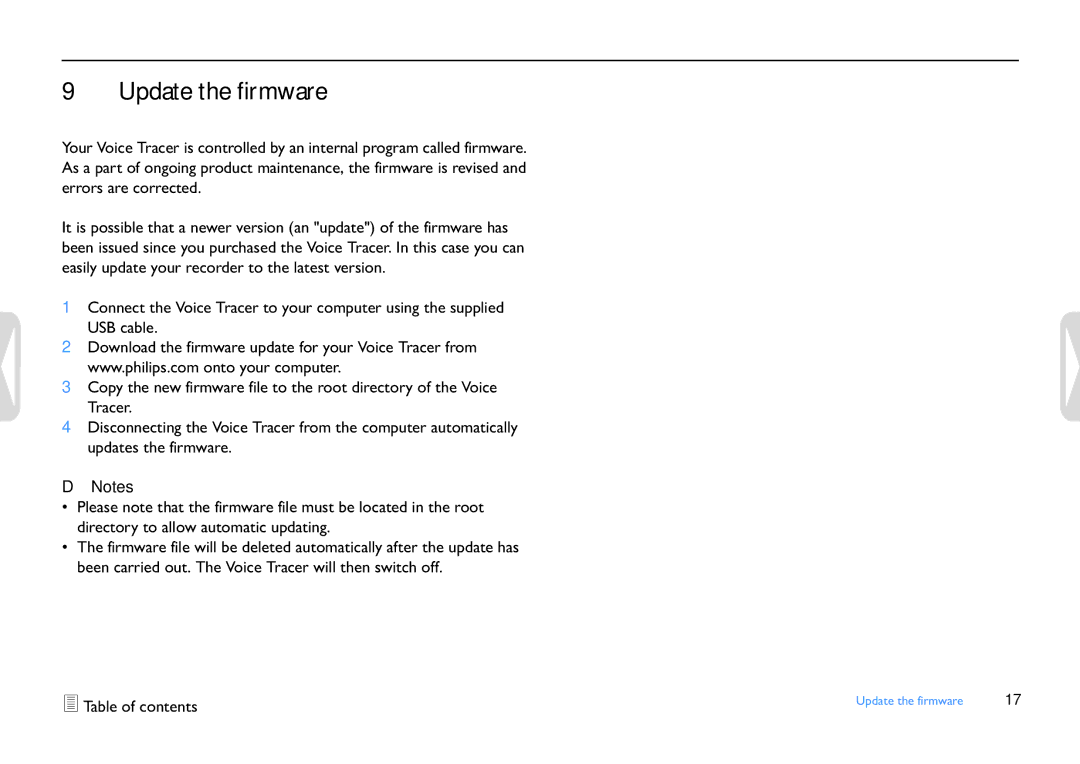 Philips LFH0652 user manual Update the firmware 