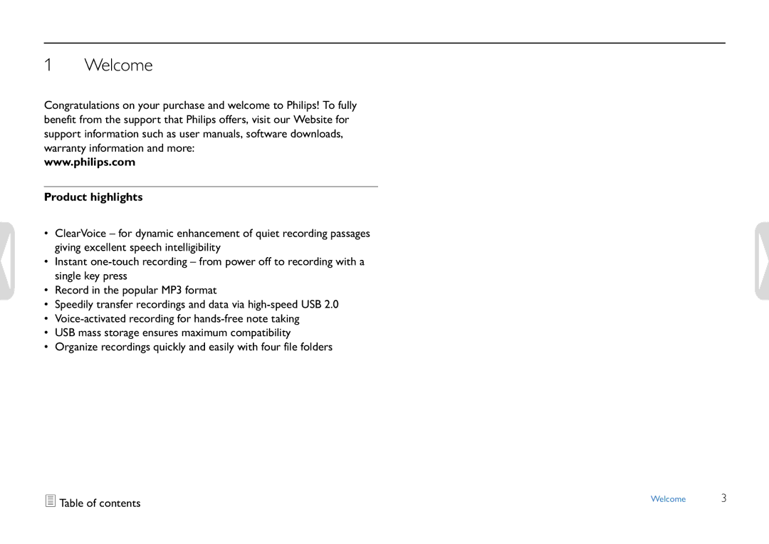 Philips LFH0652 user manual Welcome, Product highlights 