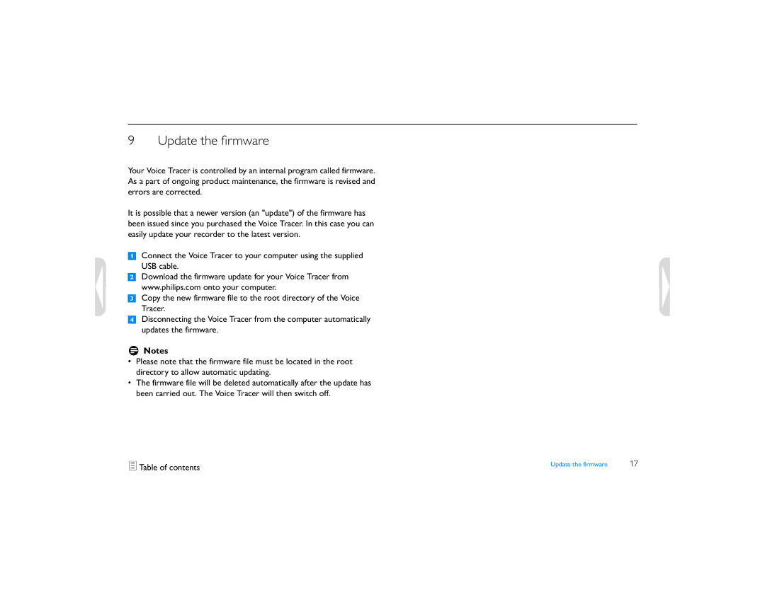 Philips LFH0655 user manual Update the firmware 