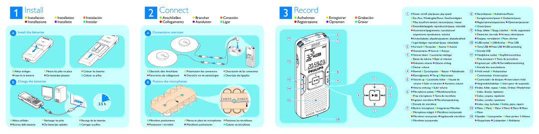 Philips LFH0895/00 specifications Install, Connect, Record 