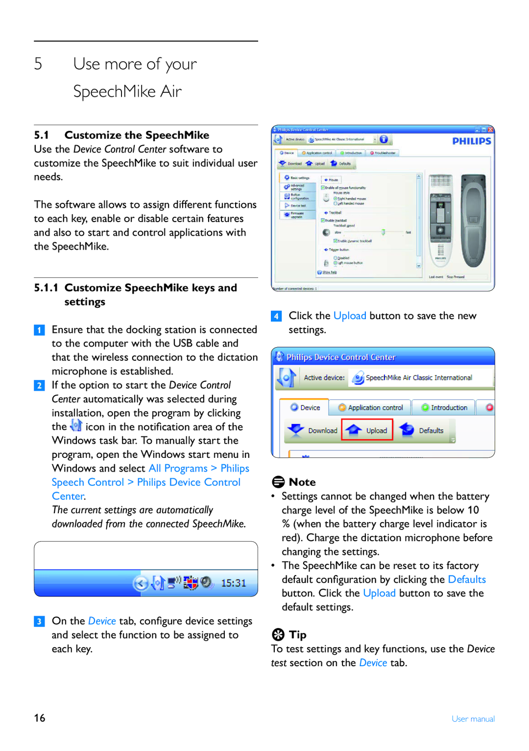 Philips LFH3000 manual Use more of your SpeechMike Air, Customize SpeechMike keys and settings 