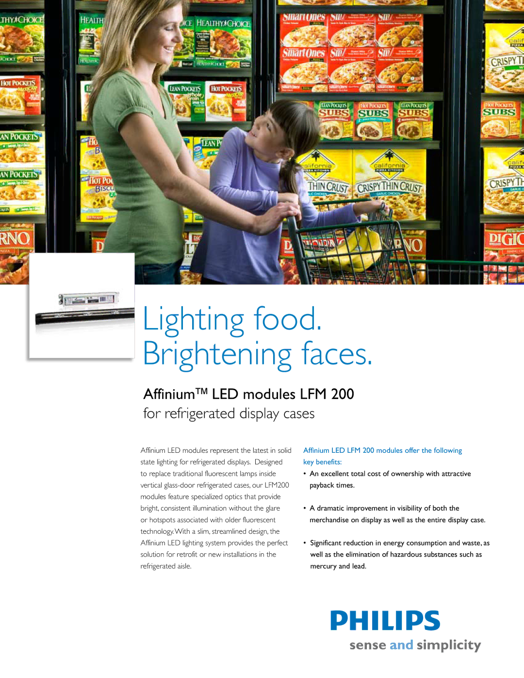 Philips LFM 200 manual Lighting food. Brightening faces 