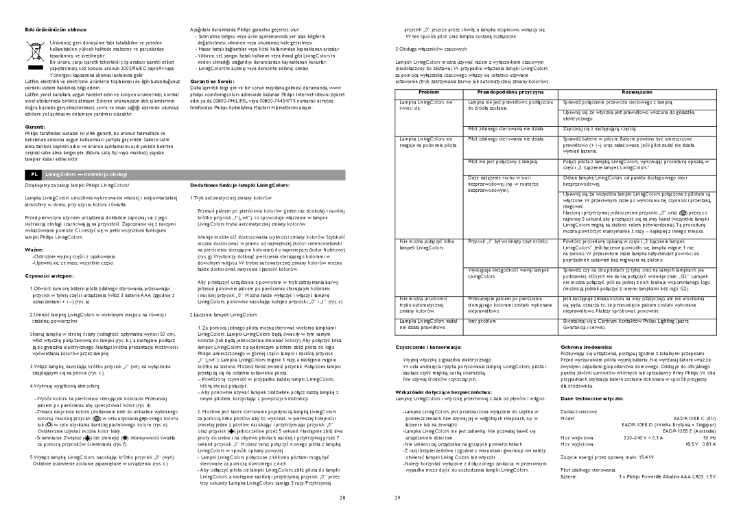 Philips livingcolors manual PL LivingColors instrukcja obsługi 