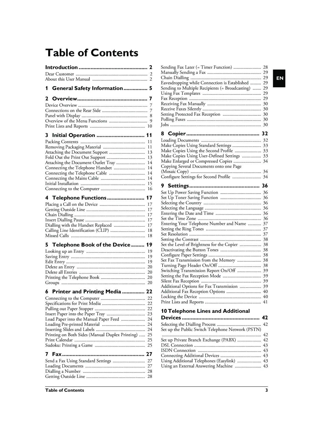 Philips 253117544-B, LPF 5135, LPF 5125, LPF 5120 user manual Table of Contents 