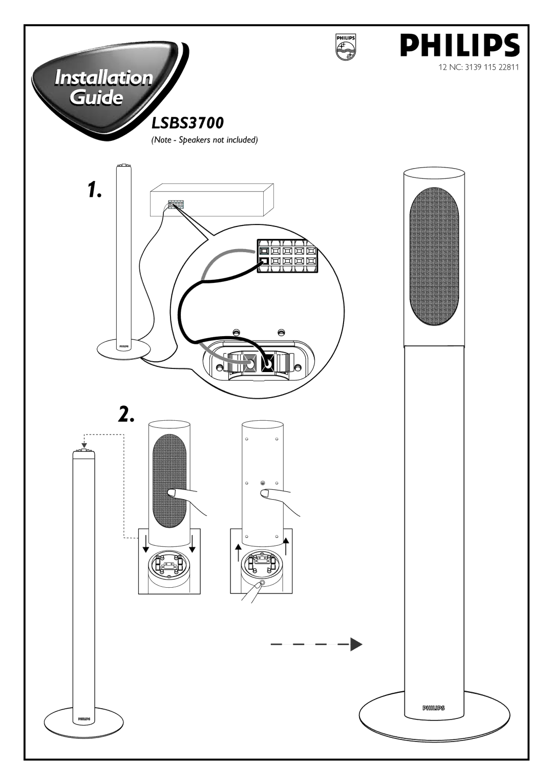 Philips LSBS3700 manual Installation 