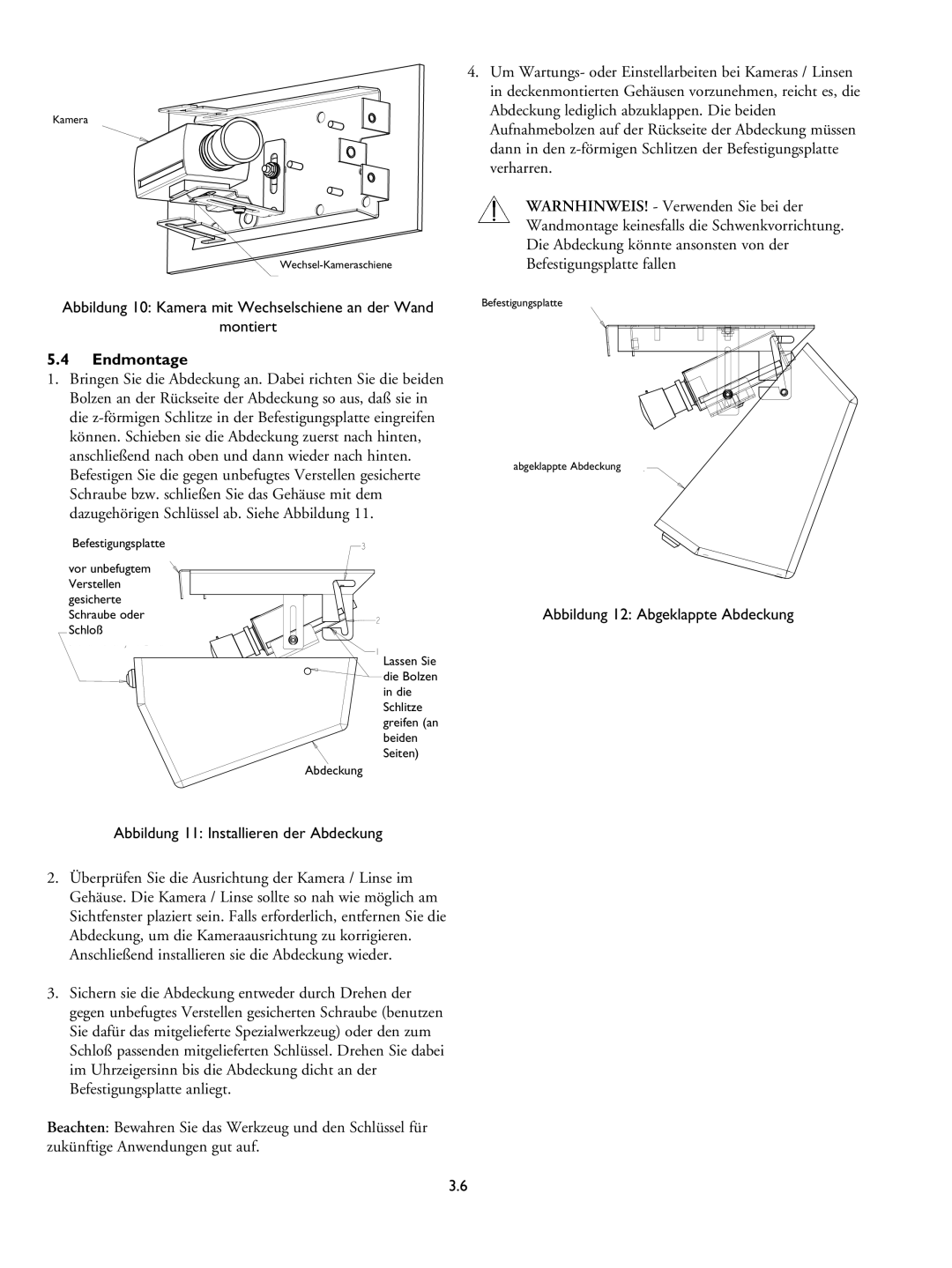 Philips LTC 9405 installation instructions Endmontage, Befestigungsplatte 