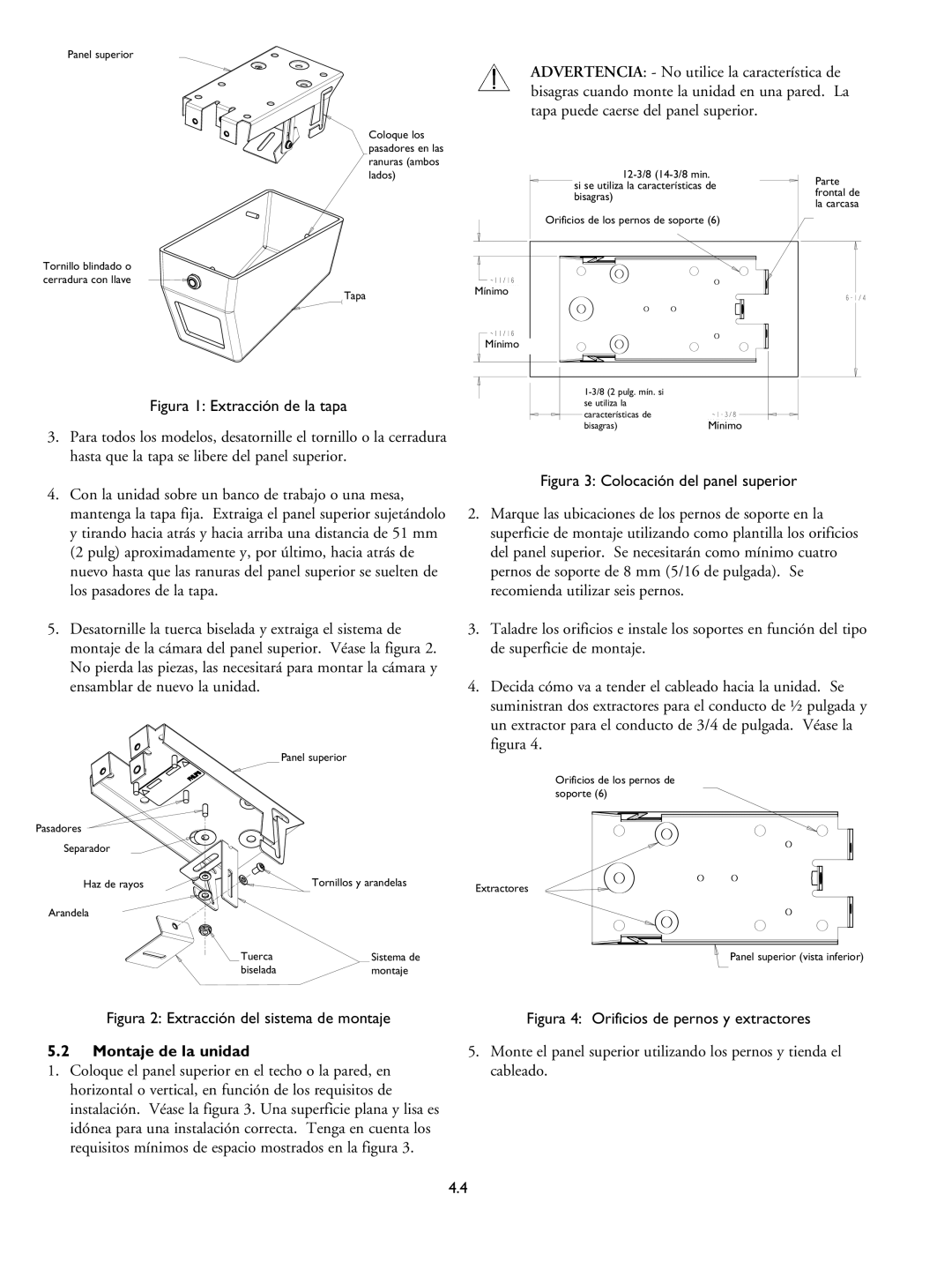 Philips LTC 9405 installation instructions Figura 1 Extracción de la tapa, Montaje de la unidad 