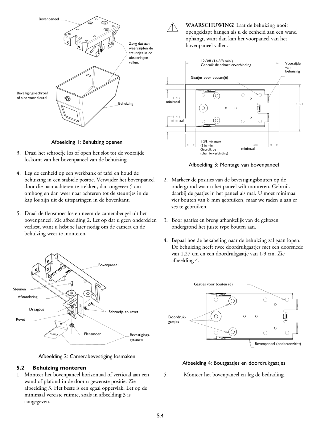 Philips LTC 9405 installation instructions Behuizing monteren, Bovenpaneel 