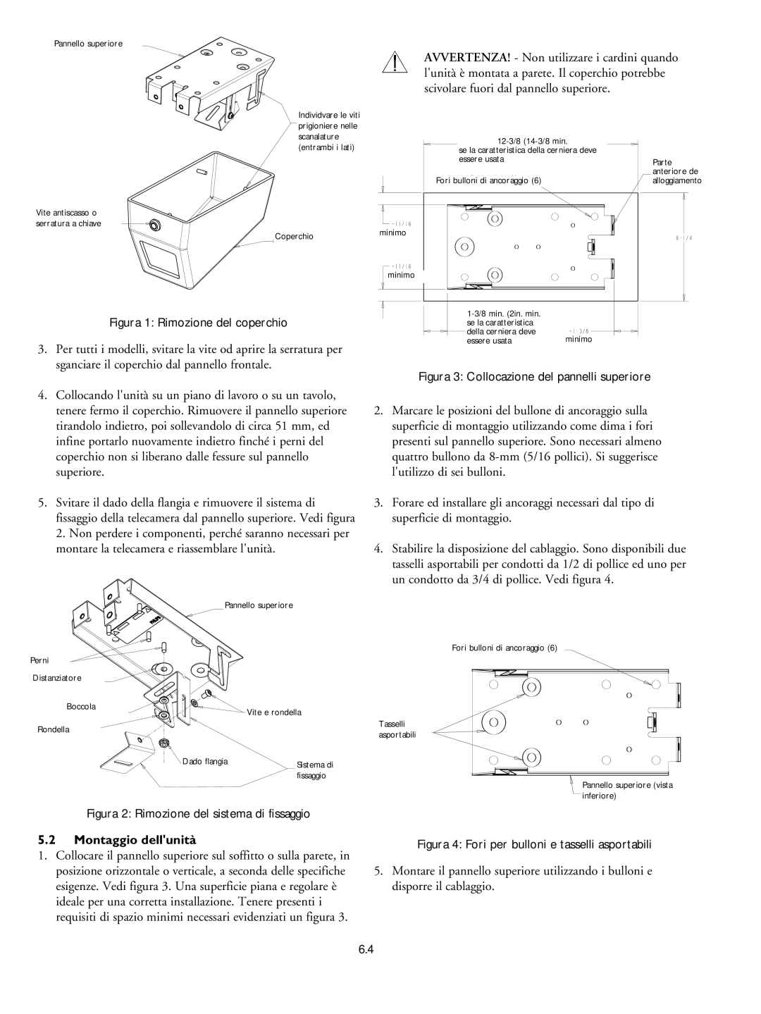 Philips LTC 9405 installation instructions Figura 1 Rimozione del coperchio, Montaggio dellunità 