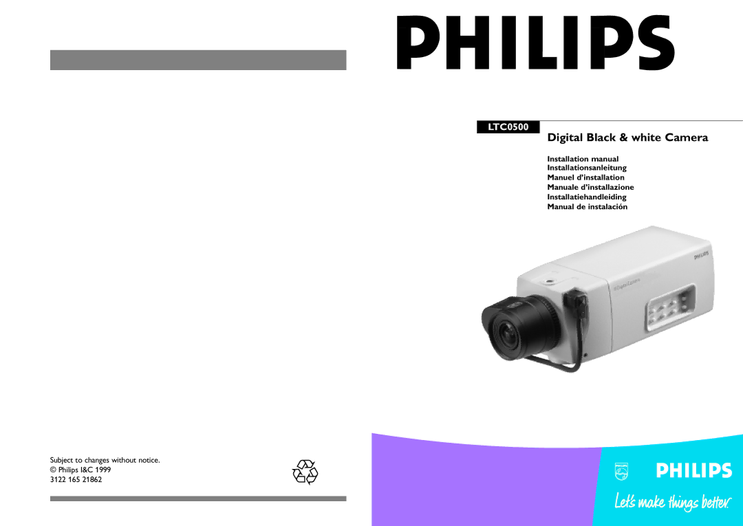 Philips LTC0500 installation manual Digital Black & white Camera 