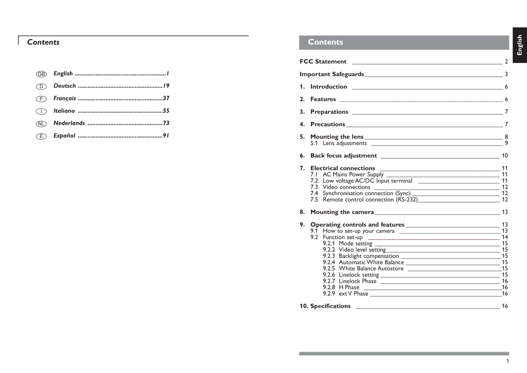 Philips LTC0600 installation manual Contents 