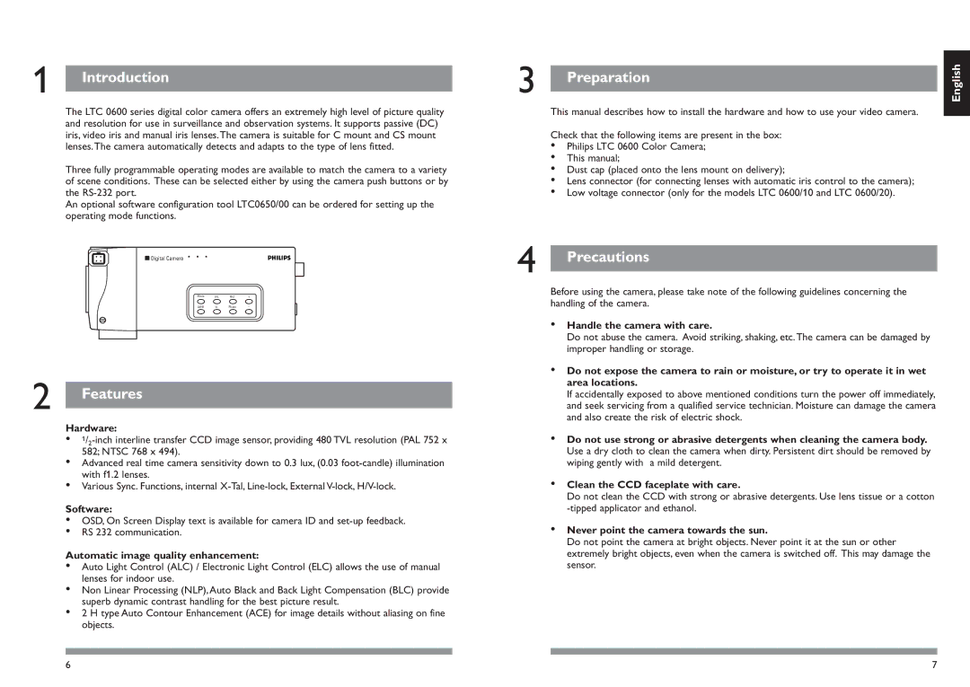 Philips LTC0600 installation manual Introduction, Features, Preparation, Precautions 