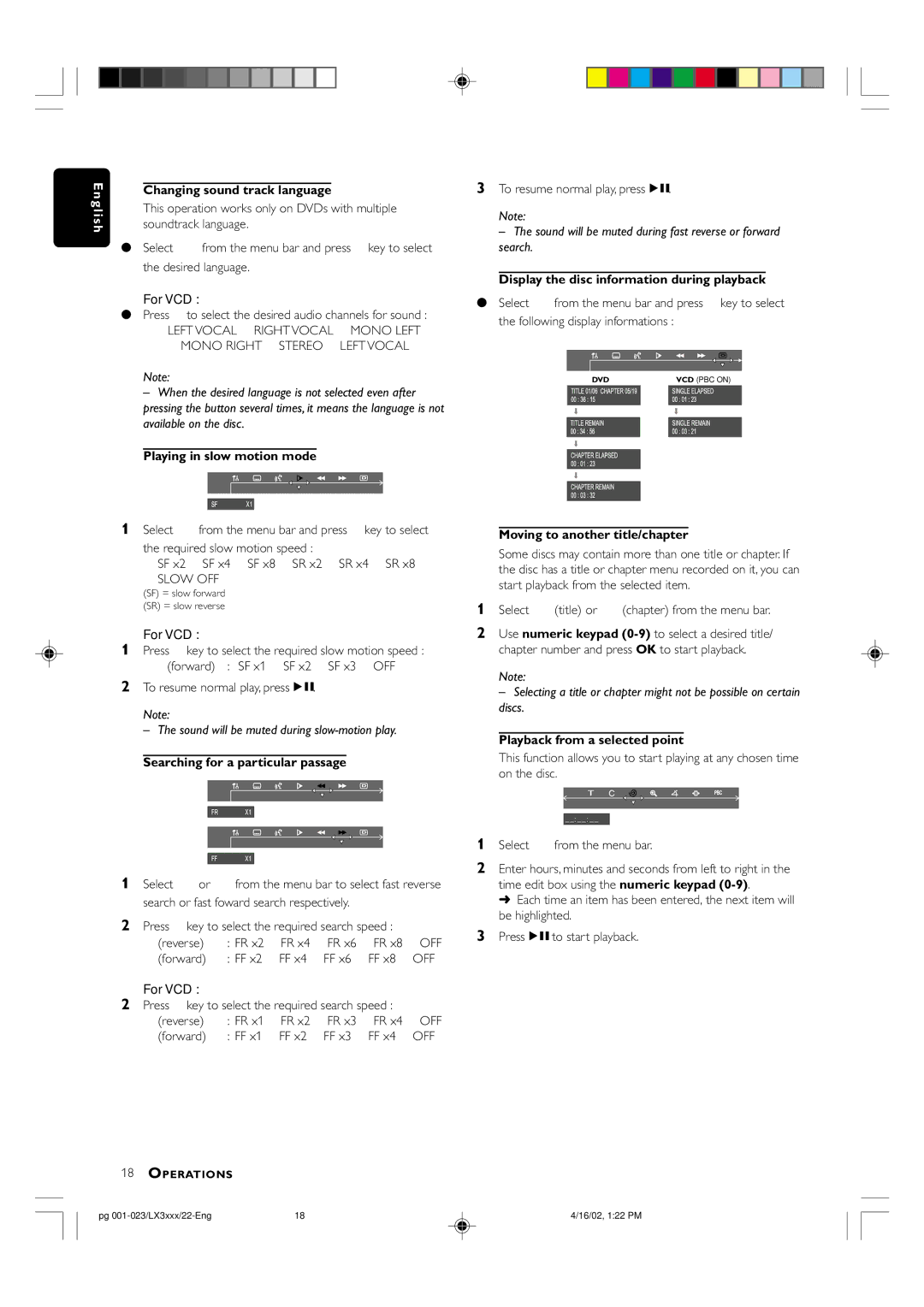 Philips LX-3000D manual For VCD 