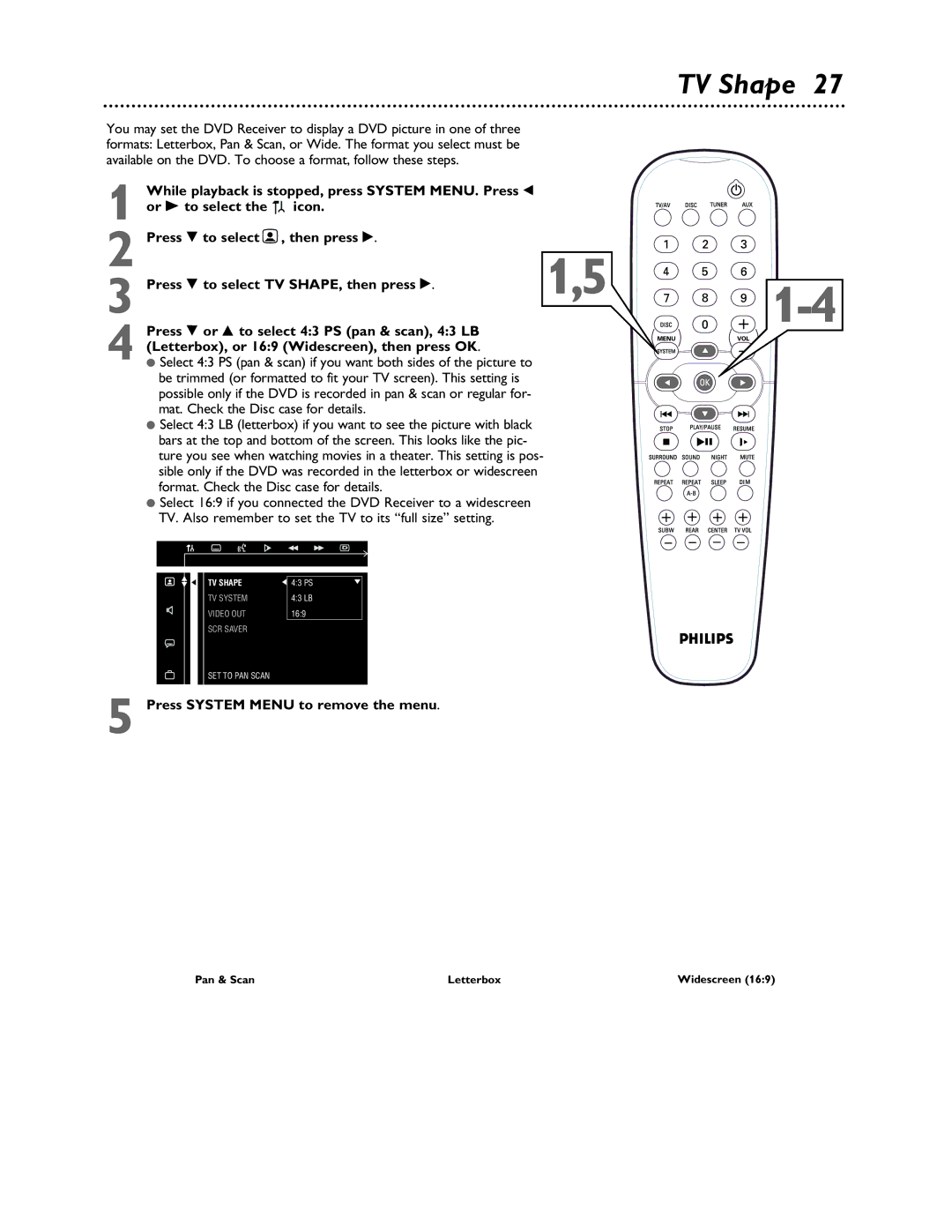 Philips LX3000 warranty TV Shape 