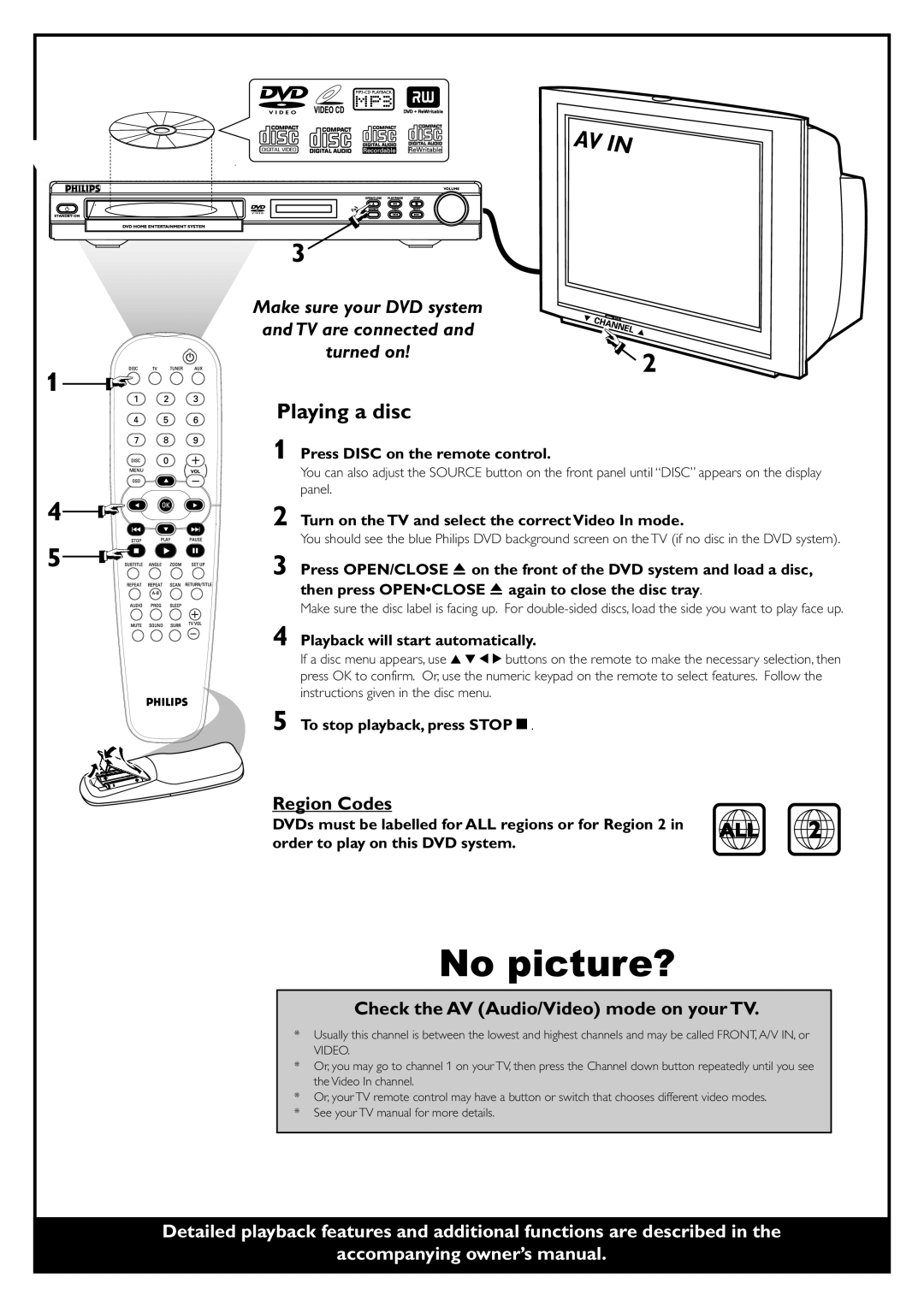 Philips LX3600D/22 manual Playing a disc 